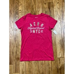 NEW AERO Original Brand NYC 87 Tee Aeropostale Classic Crewneck Pink L